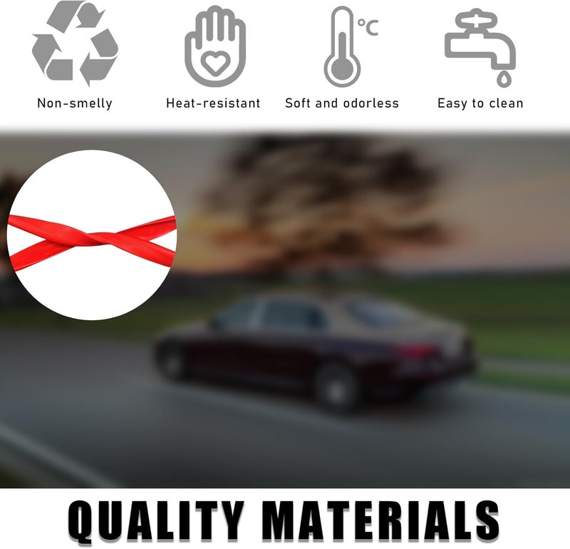 Wevdn Rear View Mirror Protector Frame, Silicone Car RearView Mirror Cover Compatible with Model 3 and Y, Auto Interior Decoration Gifts, Car Accessories (Red) - Image 3